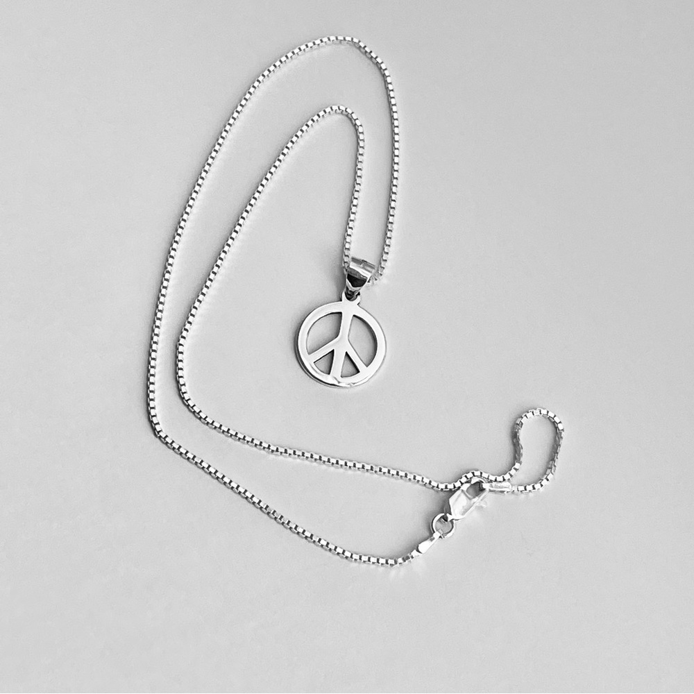 Sterling Silver Peace Necklace, Love Necklace, Unity Necklace, Silver Necklaces